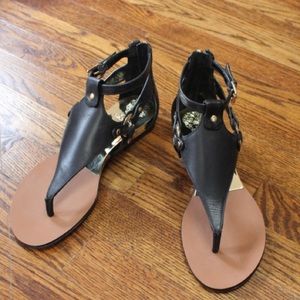 NEW - Vince Camuto Black Leather Ankle Sandal